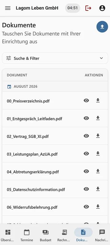 Dieselbe Ansicht Dokumente auf dem Handy
